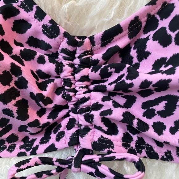cabana del sol pink leopard bikini top. Size M. NWT - Picture 3 of 5
